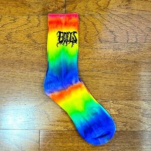 Dolls Kill rainbow tie dye pair of socks. Brand new